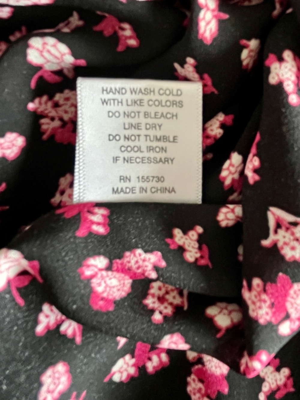 Rose & Olive Floral Smocked Peasant Blouse Cottagecore Boho Black Pink - Picture 10 of 14